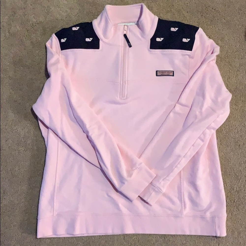 Vineyard Vines Light Pink and Navy Sweatshirt
